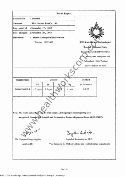 Heavy Metal Analysis document