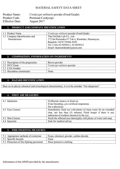 MSDS document