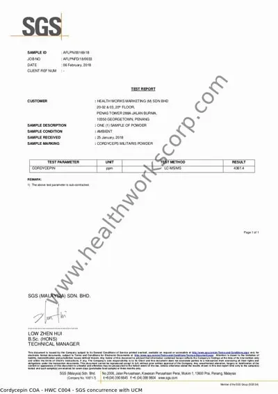 SGS COA document